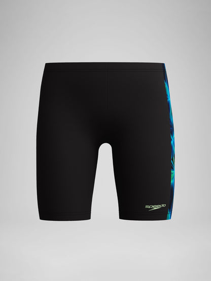 Speedo Black Print Panel Jammer Swim Shorts image 1