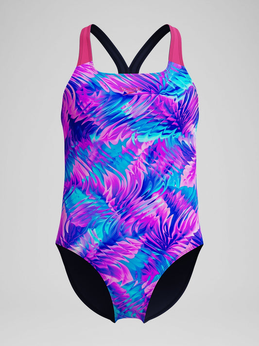 Dsiney Kidz - Speedo Pink Print Powerback One Piece Swimsuit image 1