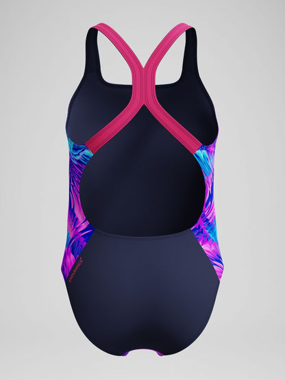 Dsiney Kidz - Speedo Pink Print Powerback One Piece Swimsuit image 4