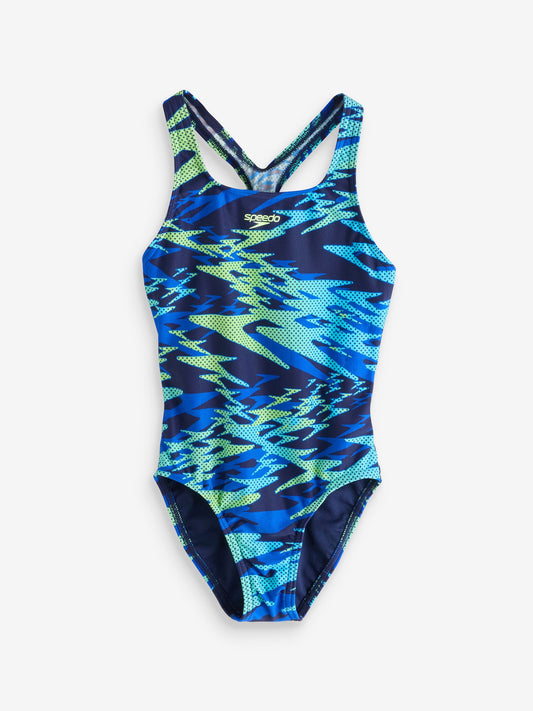 Dsiney Kidz - Speedo Blue Hyperboom Print Medalist One Piece Swimsuit image 1