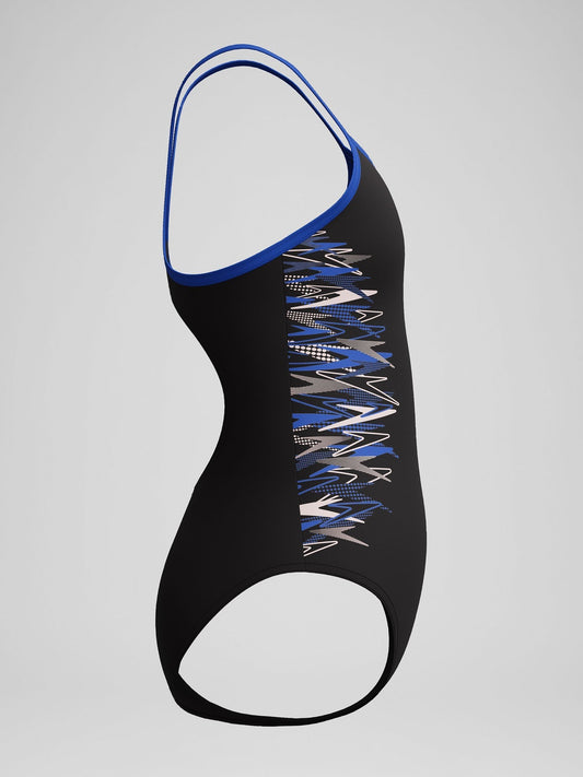 Dsiney Kidz - Speedo Black Placement Thinstrap Muscleback One Piece Swimsuit image 2