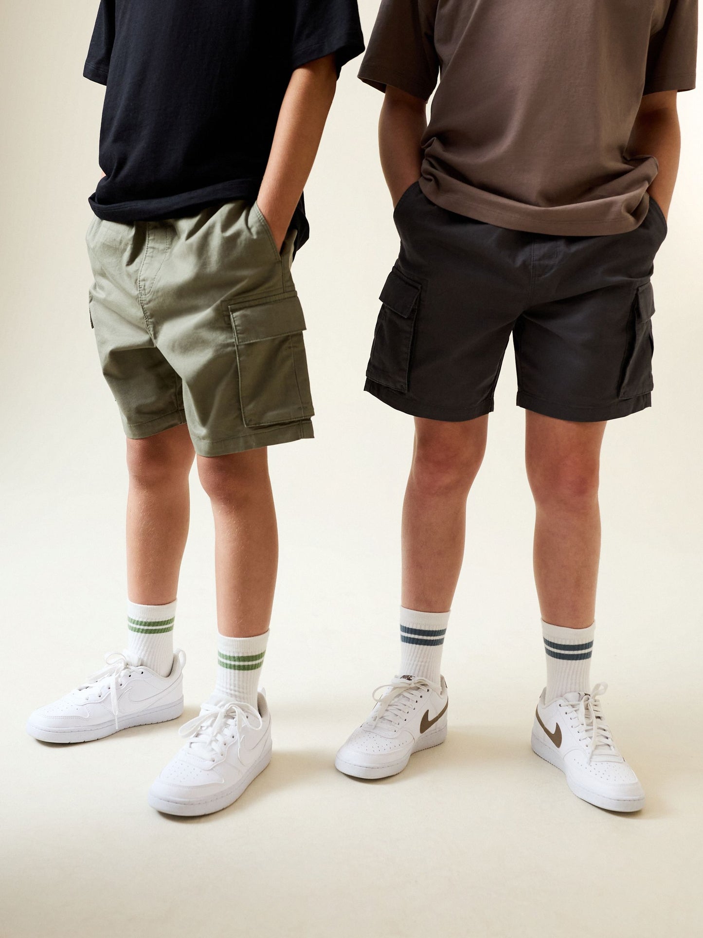 Dsiney Kidz - Charcoal Grey/Khaki Cargo Shorts 2 Pack (3-16yrs) image 1