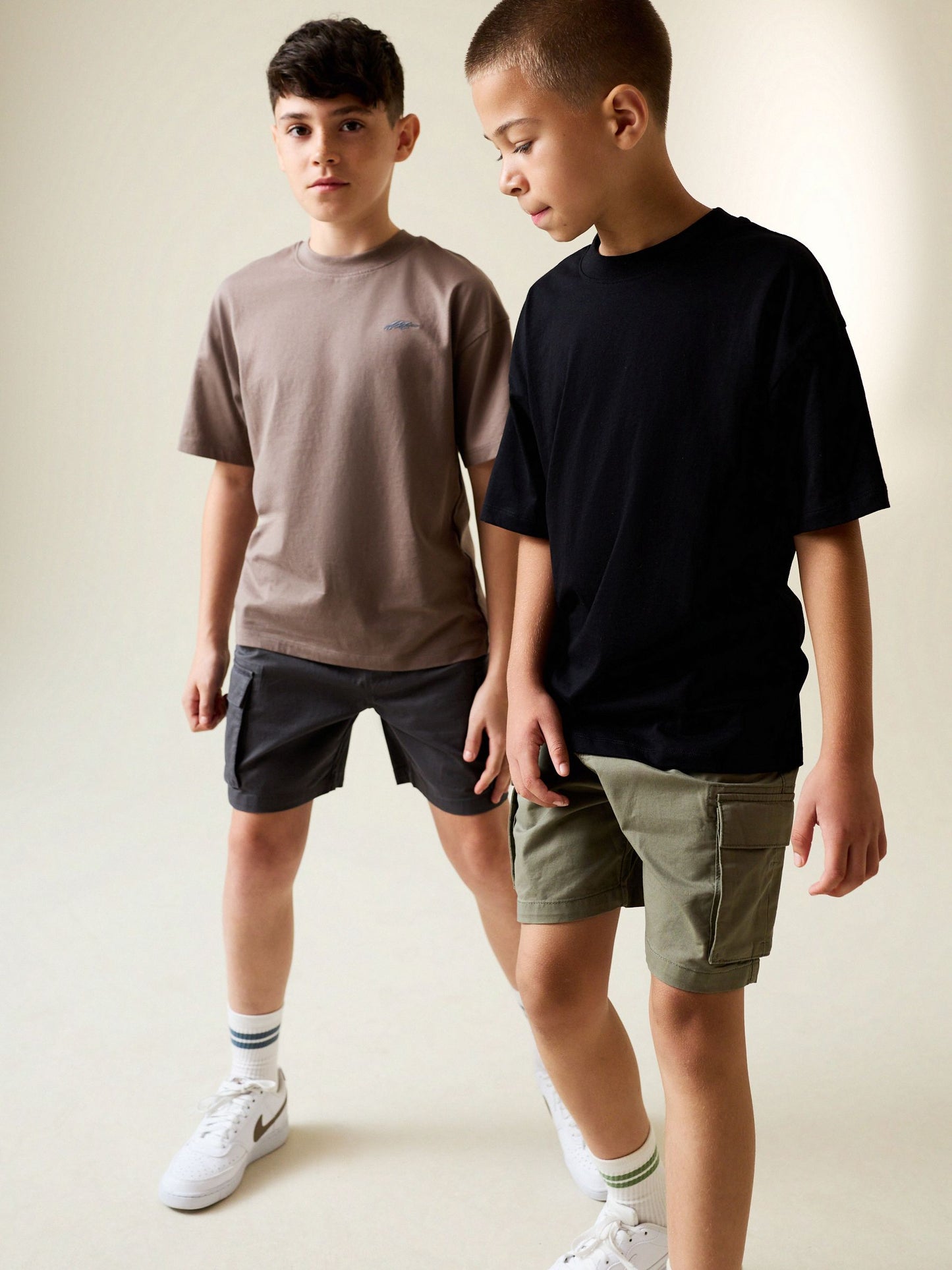 Dsiney Kidz - Charcoal Grey/Khaki Cargo Shorts 2 Pack (3-16yrs) image 2