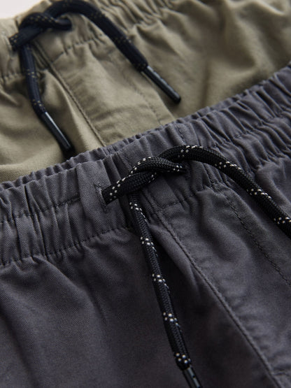 Dsiney Kidz - Charcoal Grey/Khaki Cargo Shorts 2 Pack (3-16yrs) image 8