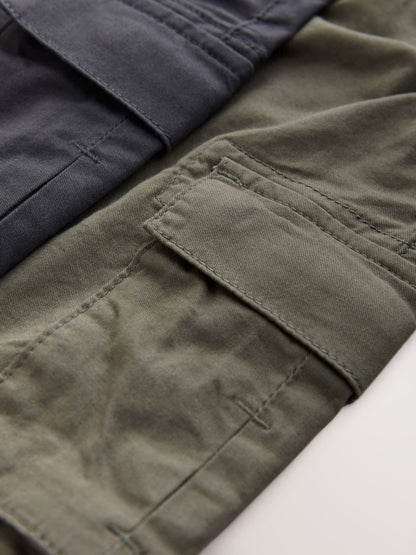 Dsiney Kidz - Charcoal Grey/Khaki Cargo Shorts 2 Pack (3-16yrs) image 9
