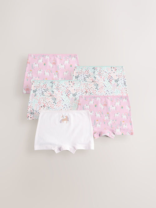 Pink Unicorn Short Briefs 5 Pack (2-16yrs) image 1