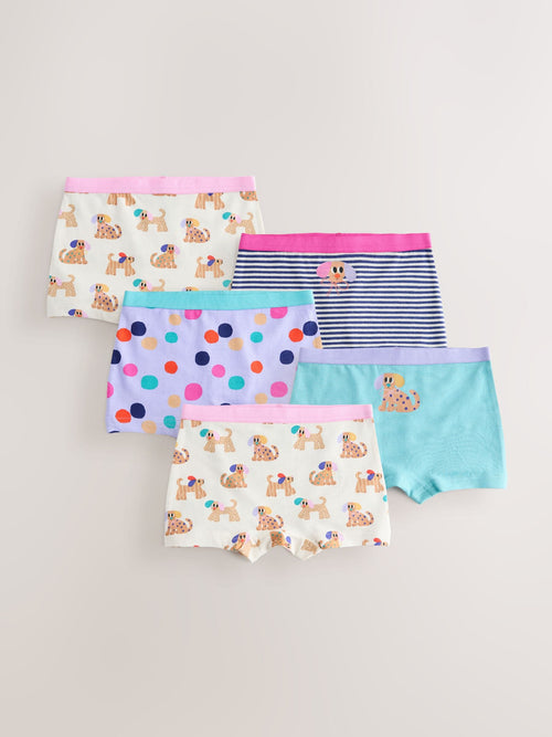 Blue/Pink Dog Short Briefs 5 Pack (2-16yrs) image 1