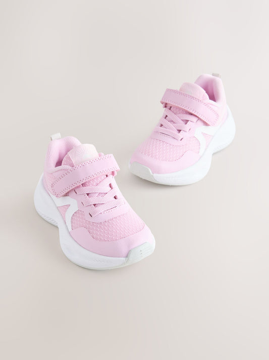 Pink Touch Fastening Elastic Lace Trainers image 1