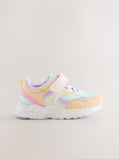 Multi Bright Wide Fit (G) Elastic Lace Touch Fasten Trainers image 4