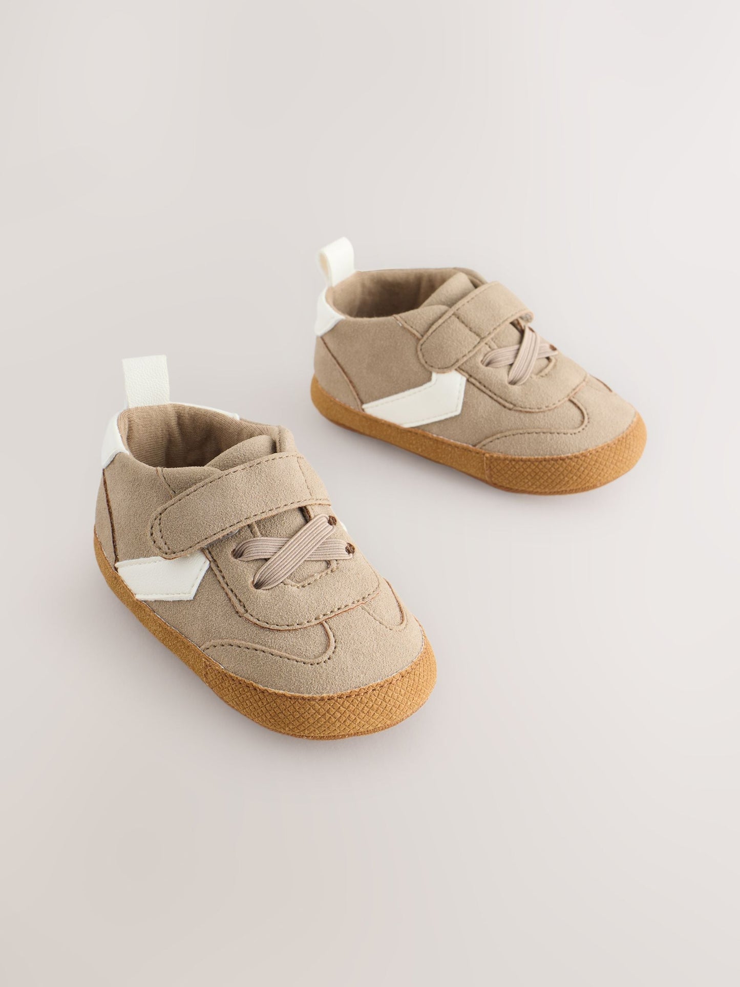 Neutral Brown Touch Fastening Baby Trainers (0-2mths) image 1