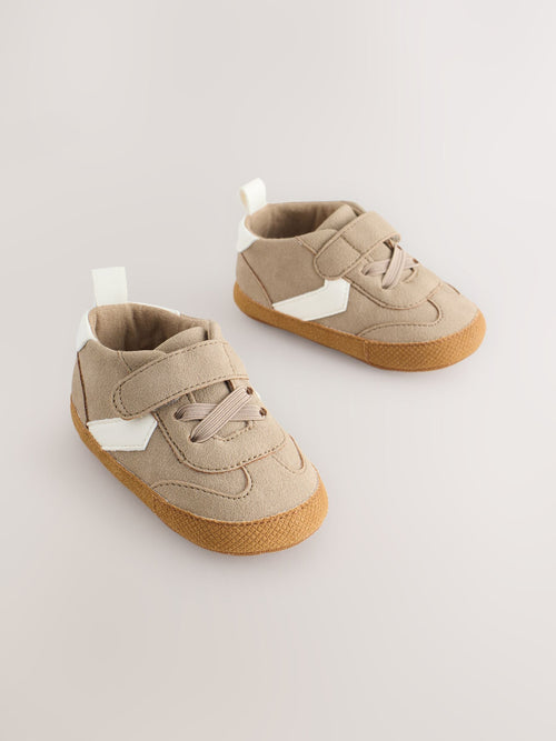 Neutral Brown Touch Fastening Baby Trainers (0-2mths) image 1