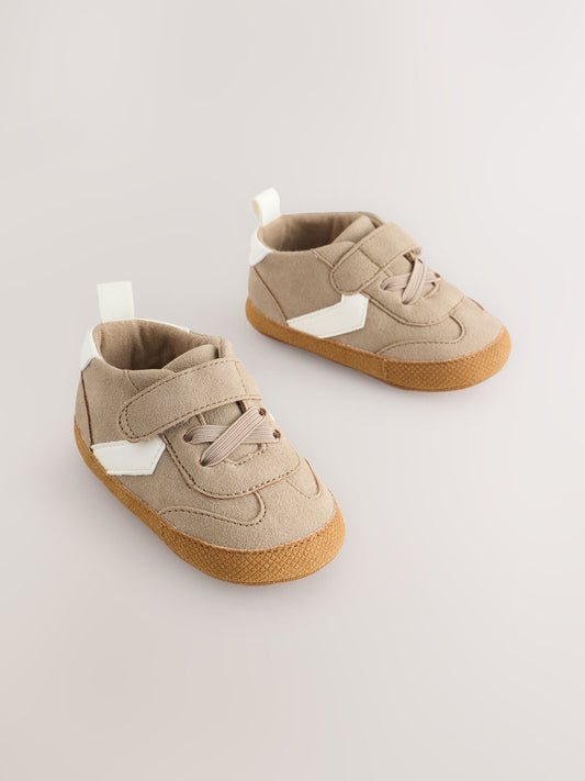 Neutral Brown Touch Fastening Baby Trainers (0-2mths) image 1