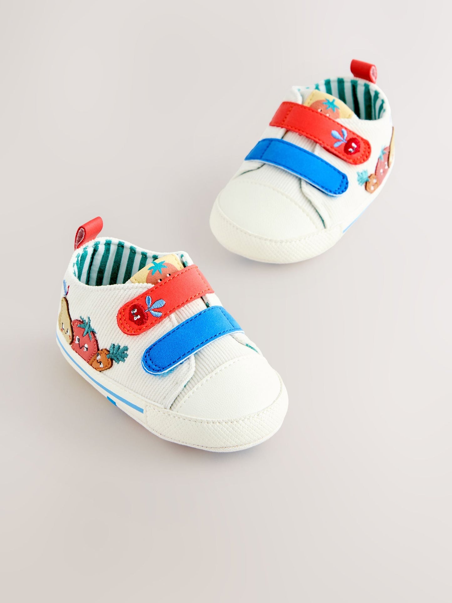 White Veggies Touch Fastening Baby Trainers (0-2mths) image 1