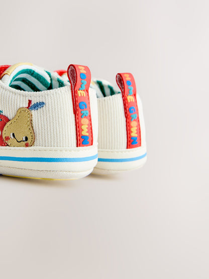 White Veggies Touch Fastening Baby Trainers (0-2mths) image 4