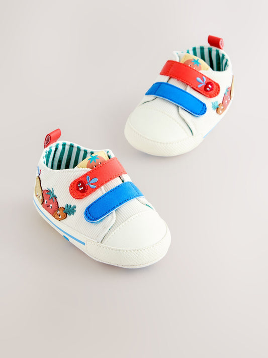 White Veggies Touch Fastening Baby Trainers (0-2mths) image 2