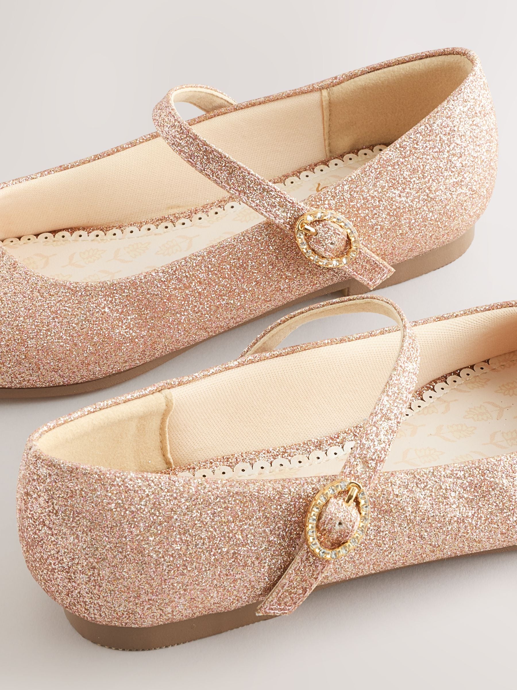 Rose Gold Glitter Standard Fit (F) Mary Jane Occasion Shoes image 5