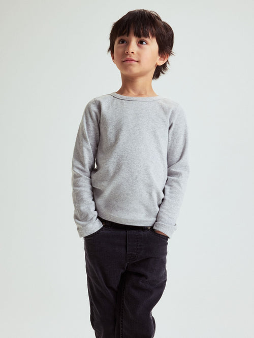 Polarn O. Pyret Grey Cotton Long Sleeve Top image 1