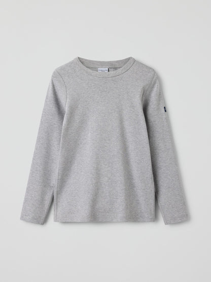 Polarn O. Pyret Grey Cotton Long Sleeve Top image 2