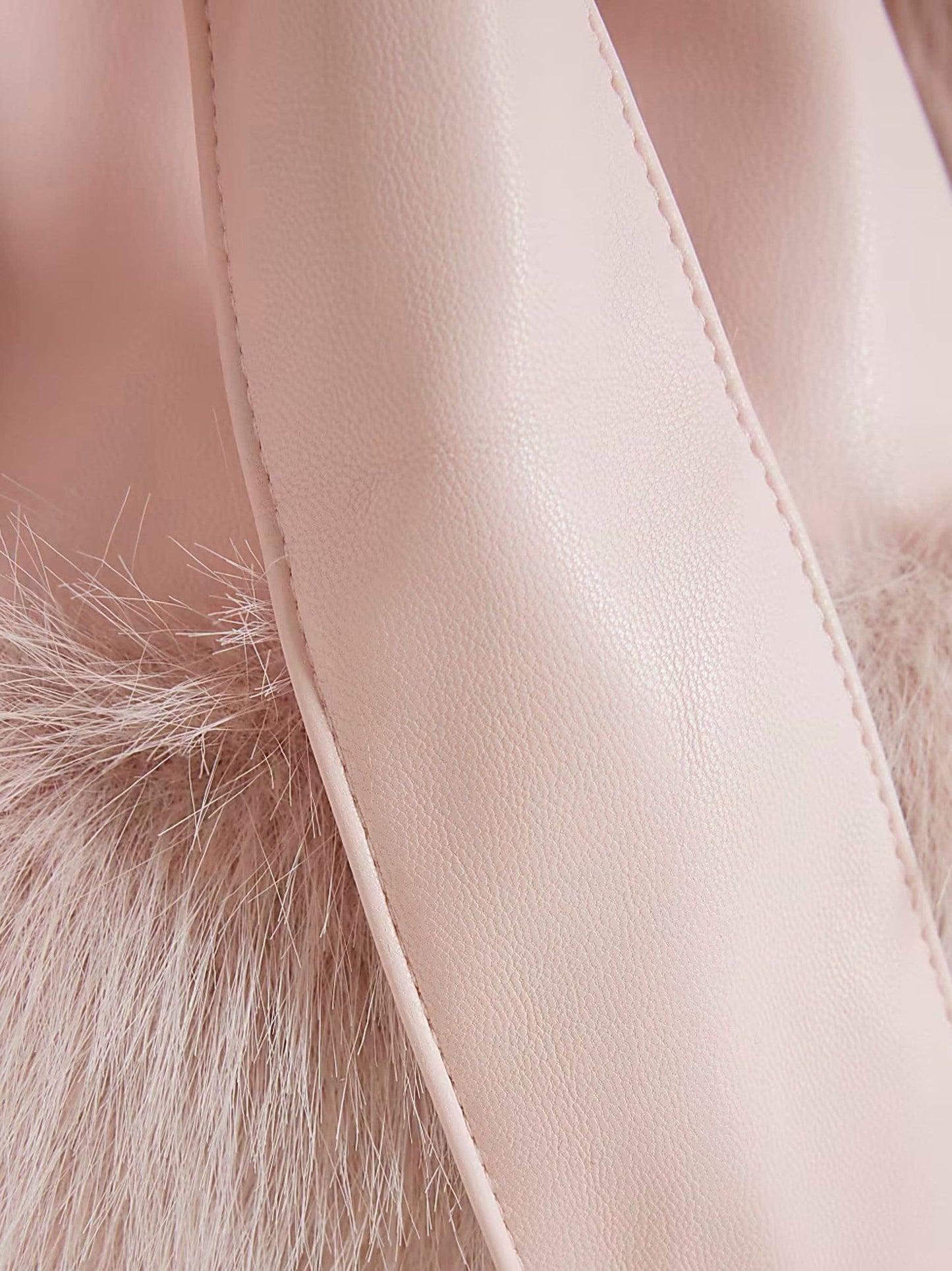 River Island Pink Girls Faux Leather Fur Wrap Coat