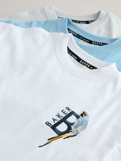 Dsiney Kidz - Baker by Ted Baker White/Blue/Grey Baker by Ted Baker 3 Pack T-Shirts image 7