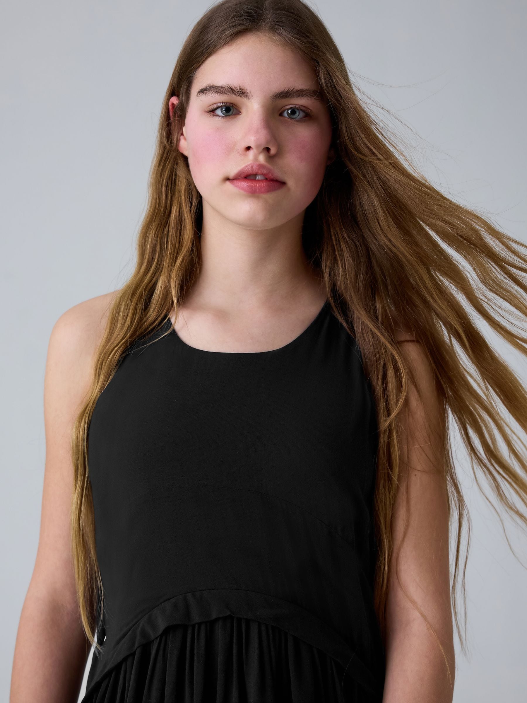 smALLSAINTS Black Cavarly Tiered Ruffle Maxi Dress image 4