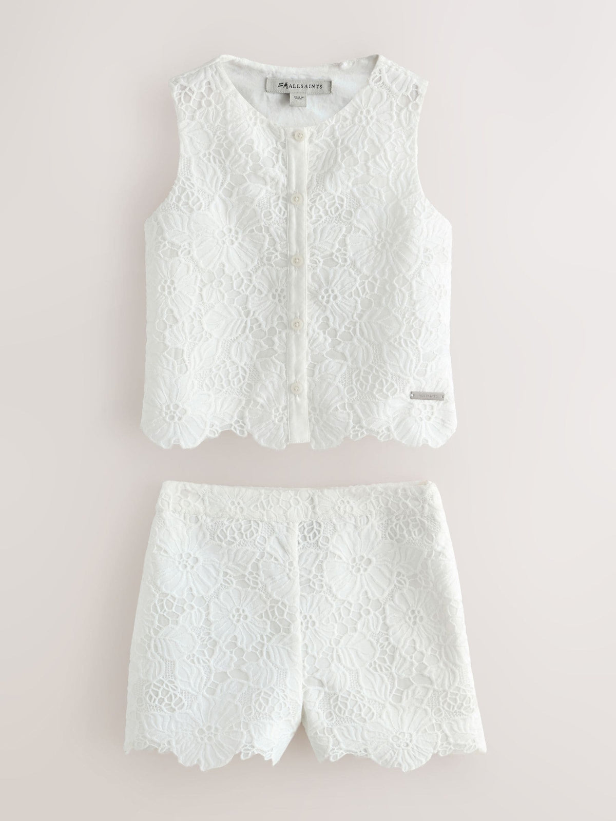 Dsiney Kidz - smALLSAINTS White Lace Top and Shorts Set image 6