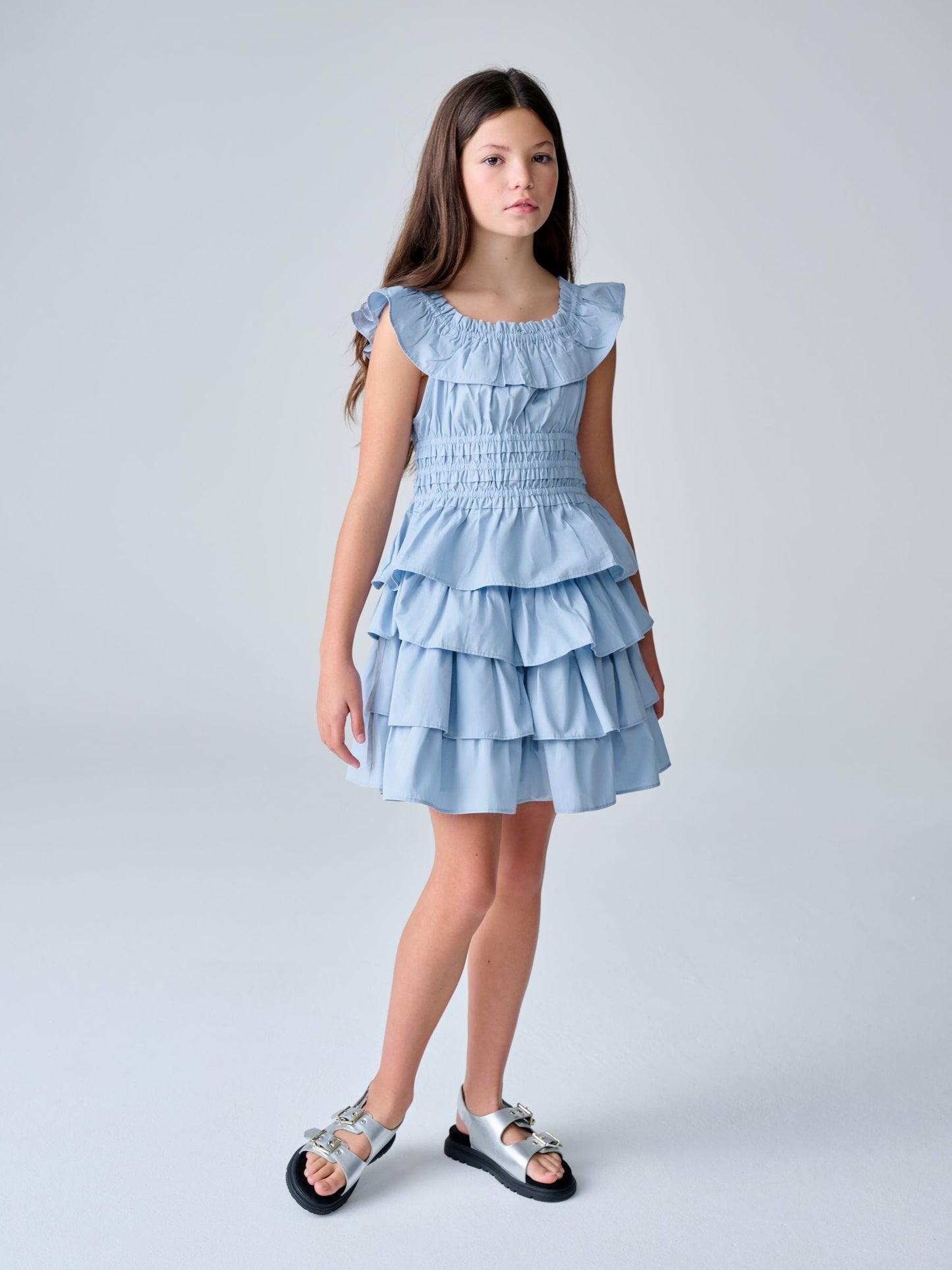 Dsiney Kidz - smALLSAINTS Blue Halia Frill Top and Skirt Set image 1