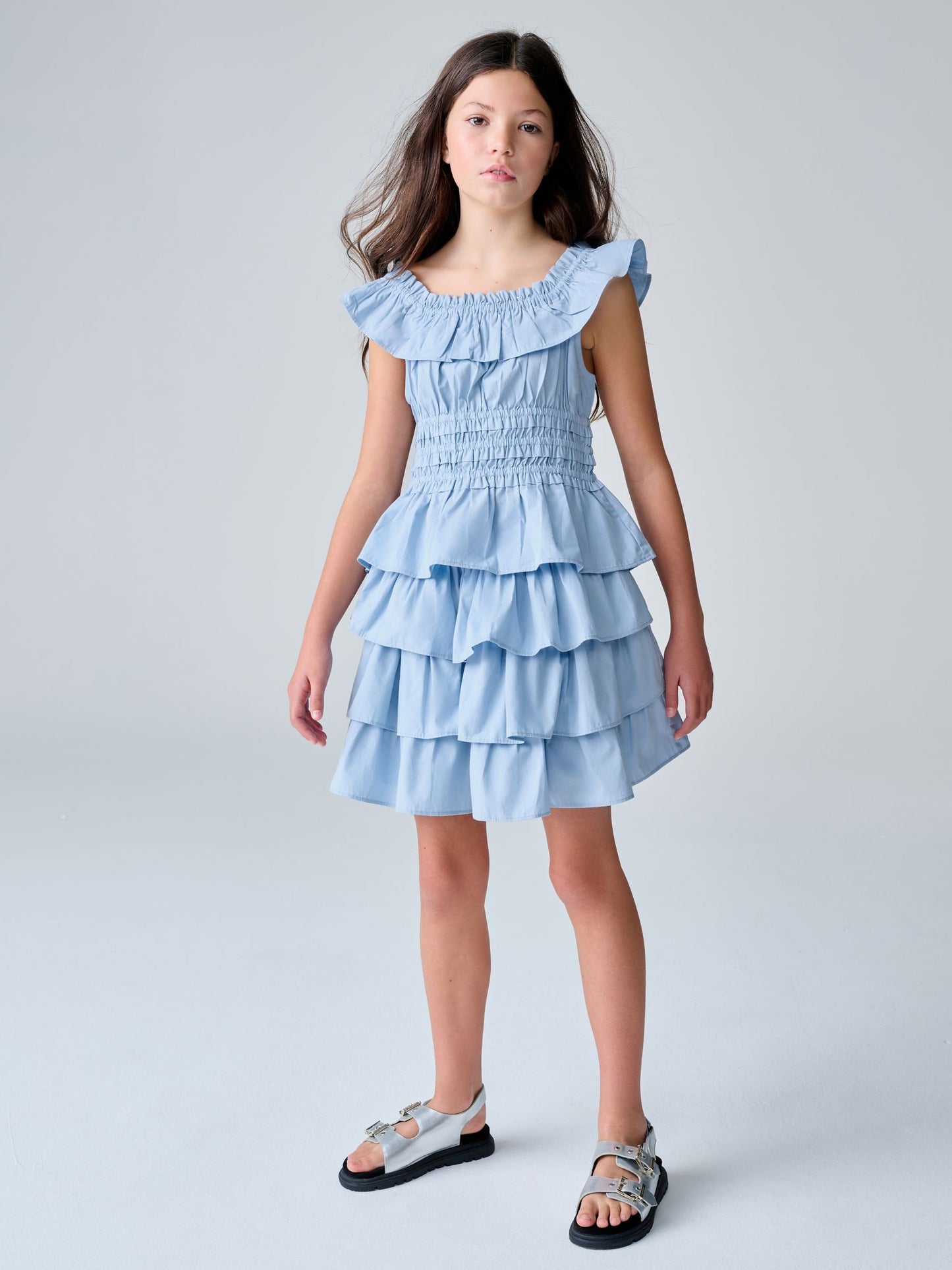 Dsiney Kidz - smALLSAINTS Blue Halia Frill Top and Skirt Set image 2