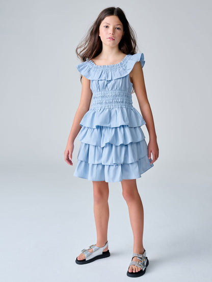 Dsiney Kidz - smALLSAINTS Blue Halia Frill Top and Skirt Set image 2