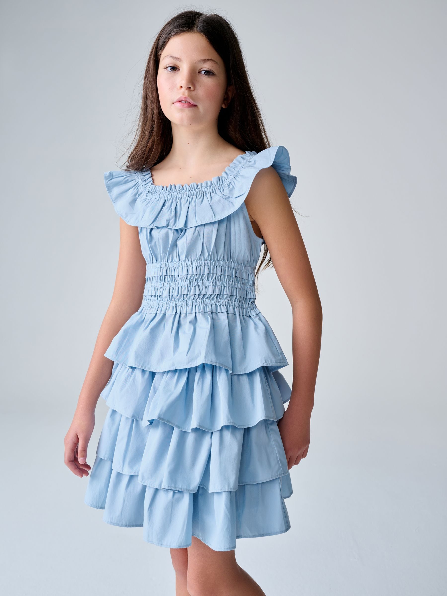 Dsiney Kidz - smALLSAINTS Blue Halia Frill Top and Skirt Set image 4