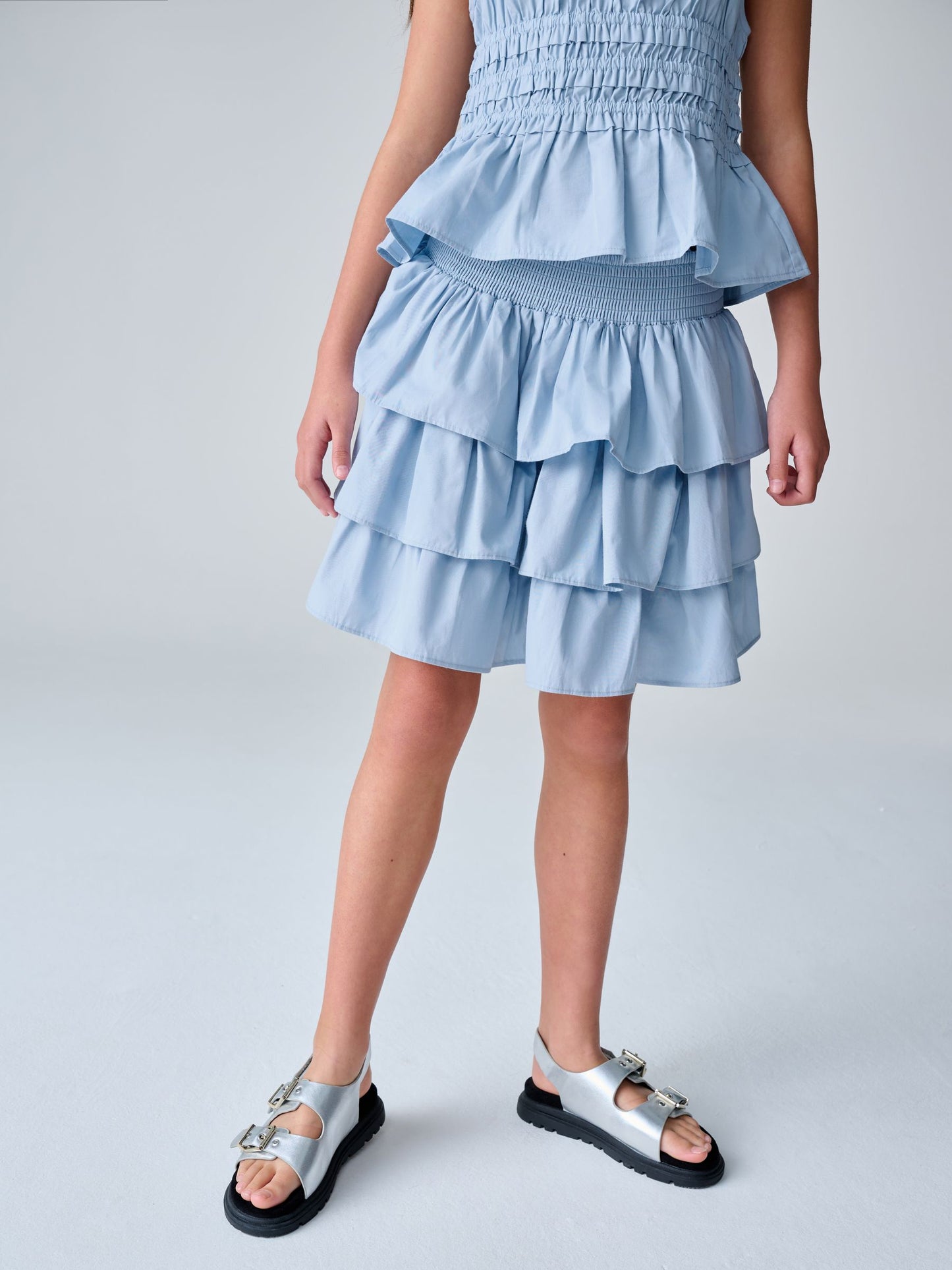 Dsiney Kidz - smALLSAINTS Blue Halia Frill Top and Skirt Set image 5