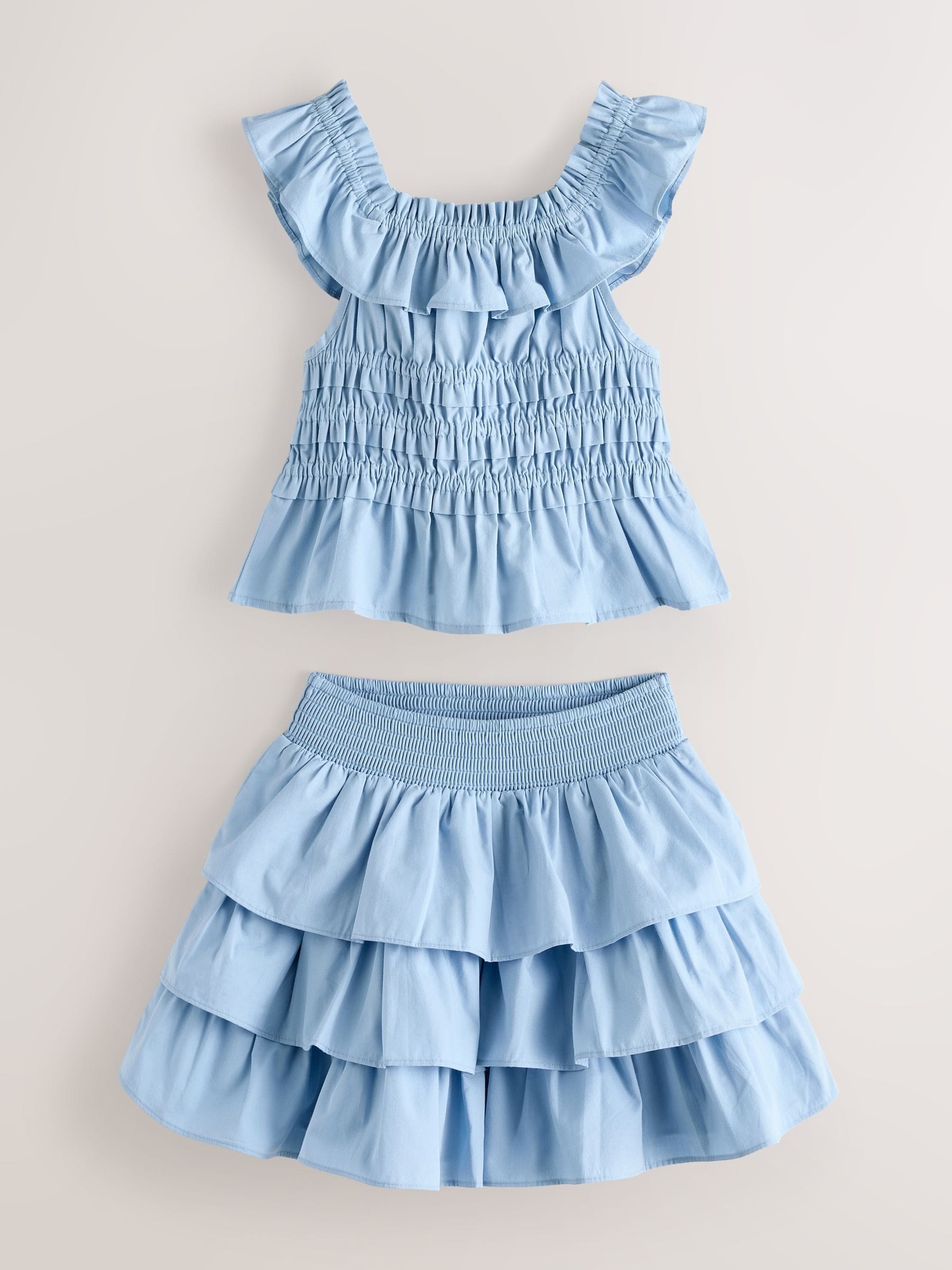 Dsiney Kidz - smALLSAINTS Blue Halia Frill Top and Skirt Set image 9