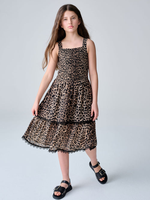 Dsiney Kidz - smALLSAINTS Leopard Shirred Tiered Dress image 1