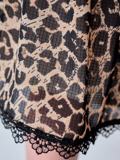 smALLSAINTS Leopard Shirred Tiered Dress image 9