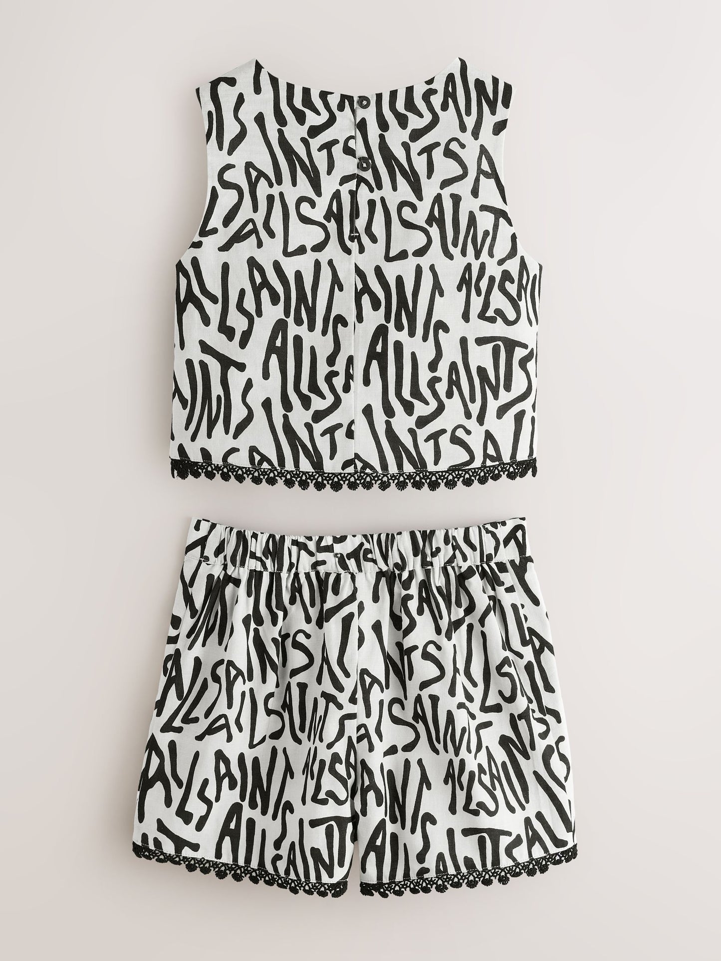 Dsiney Kidz - smALLSAINTS Black/White Logo Abstract Print Top and Shorts Set image 10