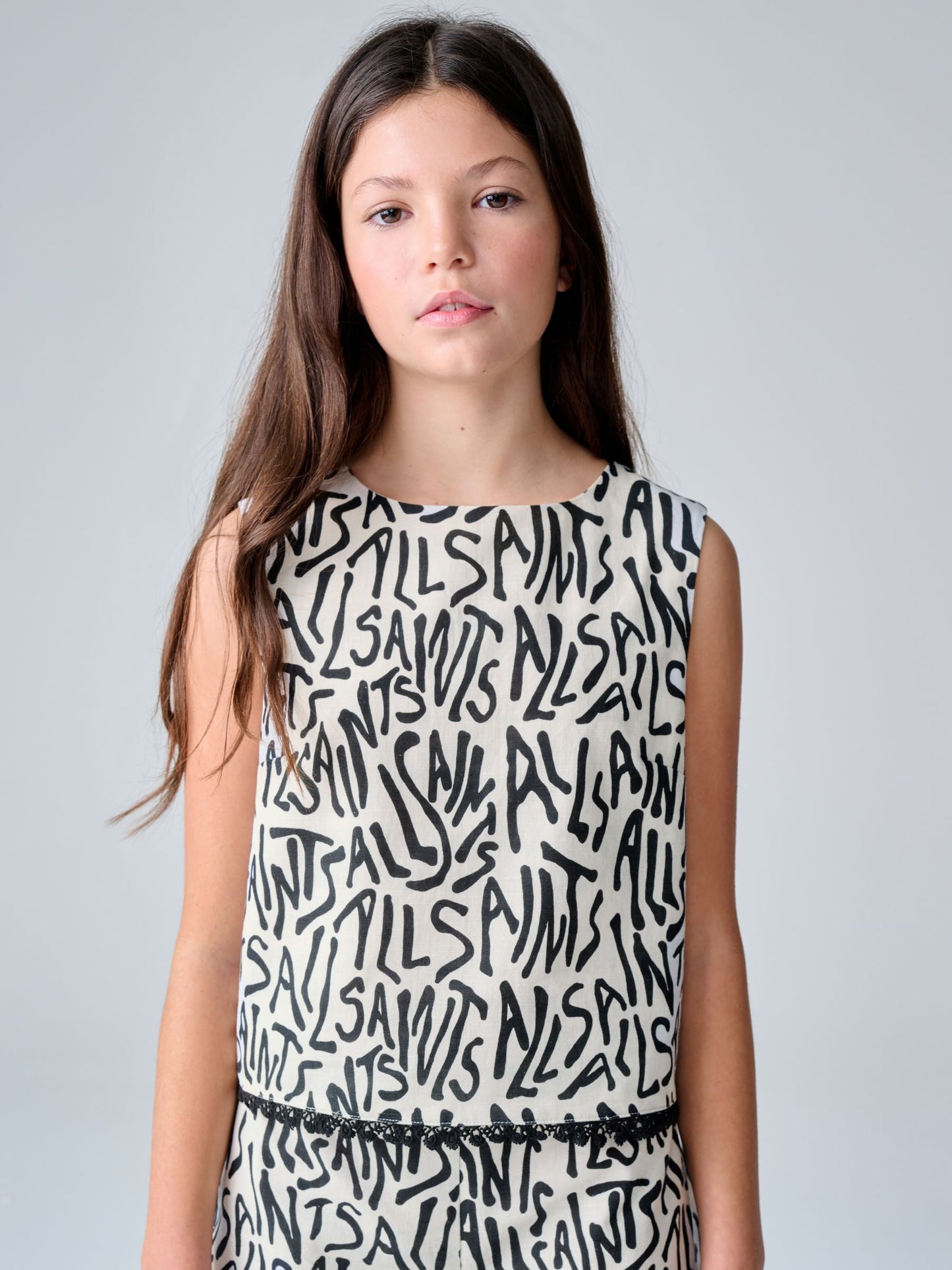 Dsiney Kidz - smALLSAINTS Black/White Logo Abstract Print Top and Shorts Set image 2