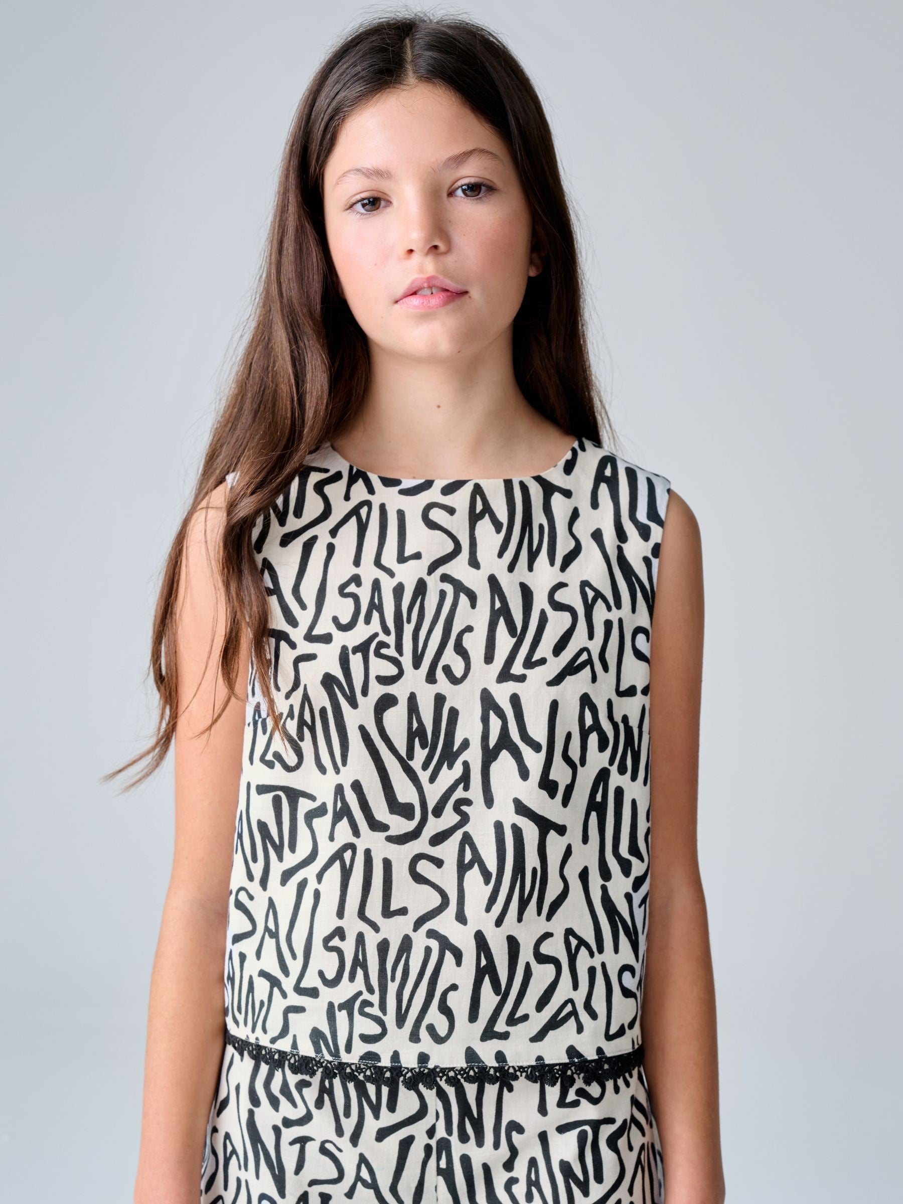 Dsiney Kidz - smALLSAINTS Black/White Logo Abstract Print Top and Shorts Set image 2
