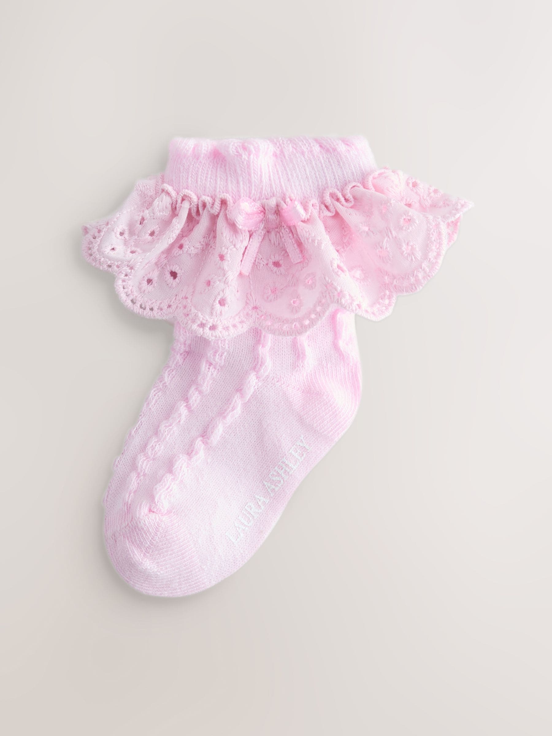 Laura Ashley Multi Baby Broderie Frill Socks 2 Pack image 2