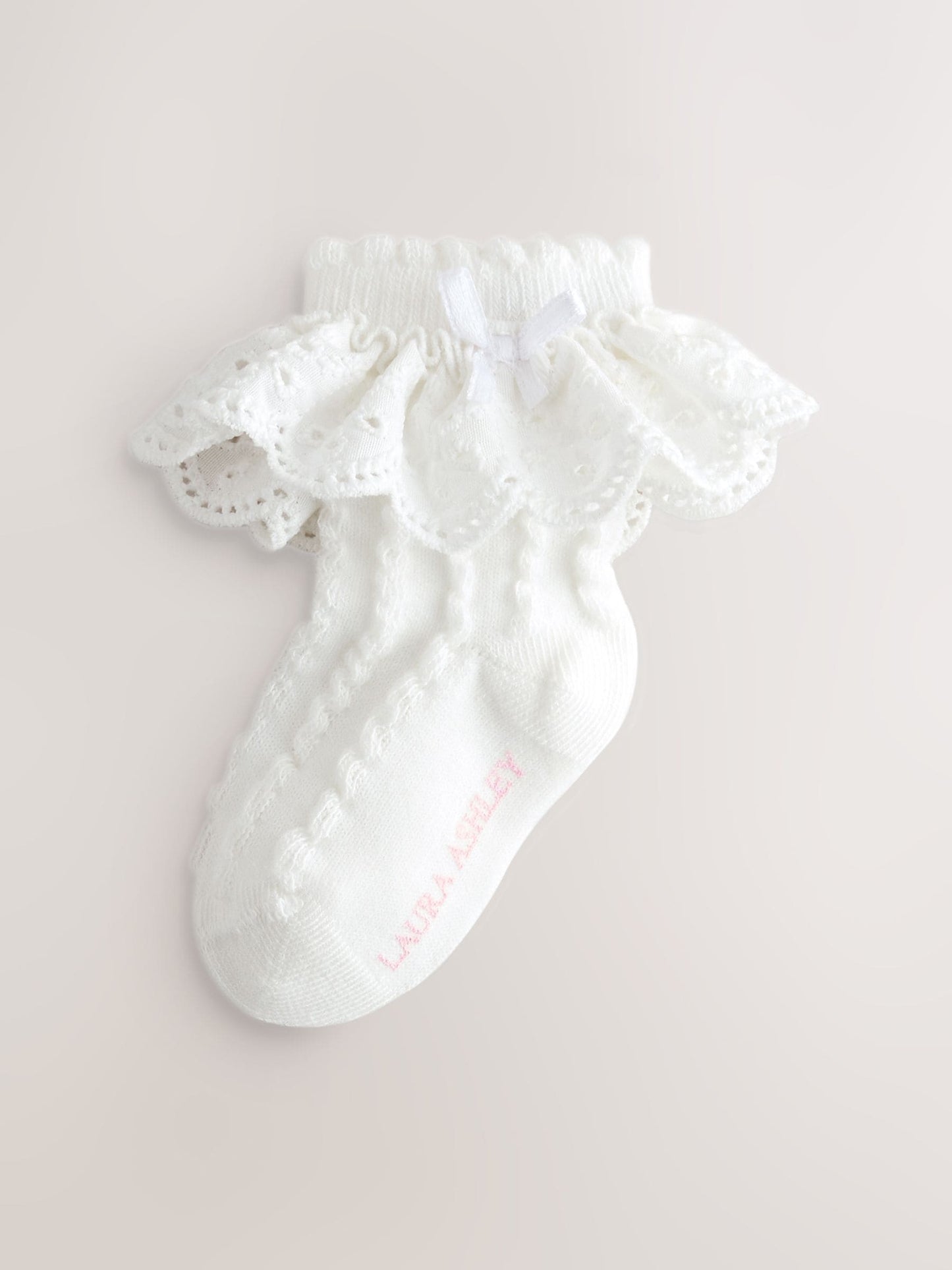 Laura Ashley Multi Baby Broderie Frill Socks 2 Pack image 3