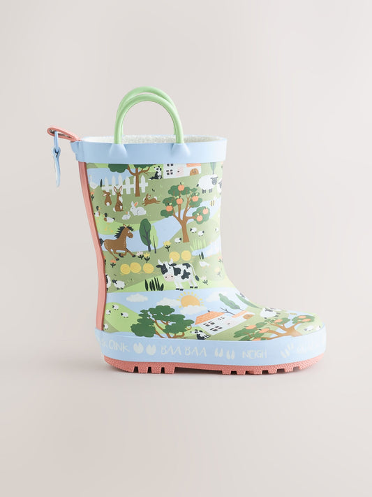 Blue/Green Farm Handle Wellies image 2