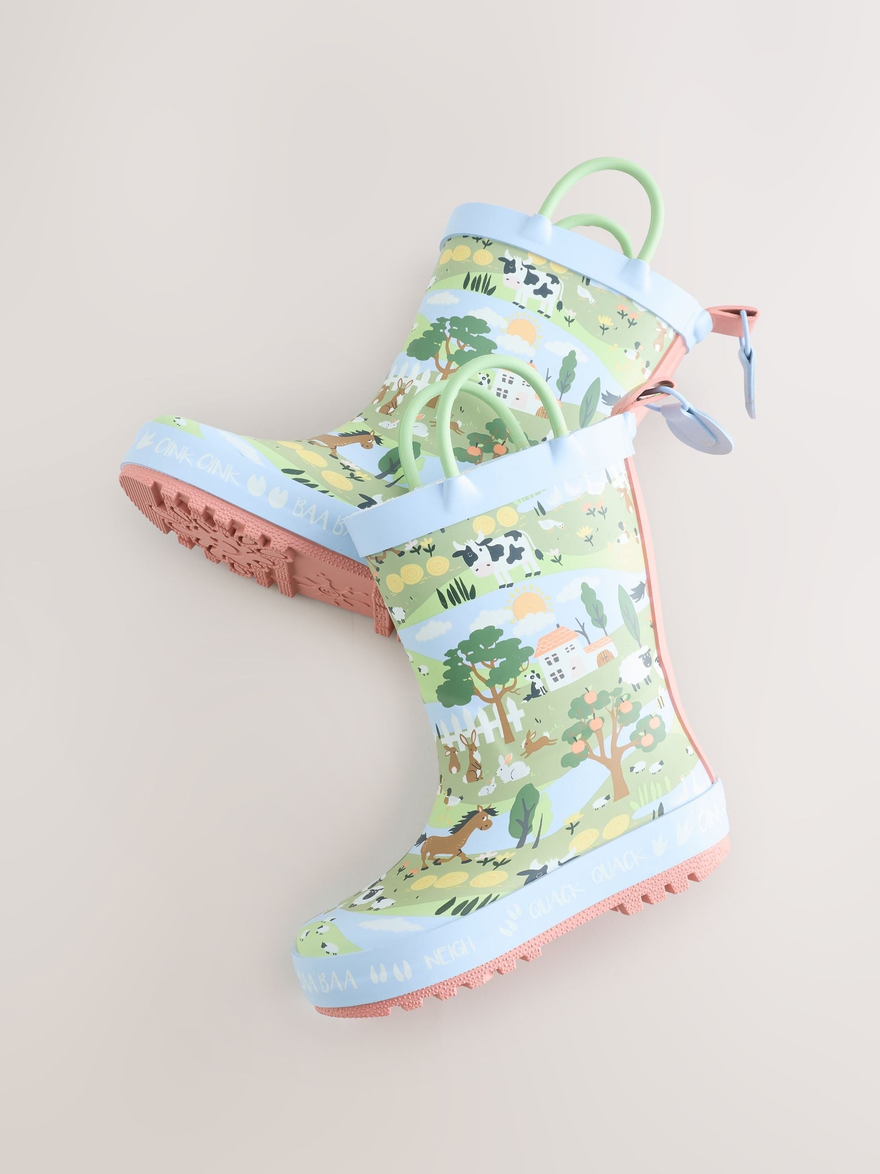 Blue/Green Farm Handle Wellies image 3