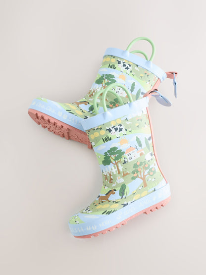Blue/Green Farm Handle Wellies image 3