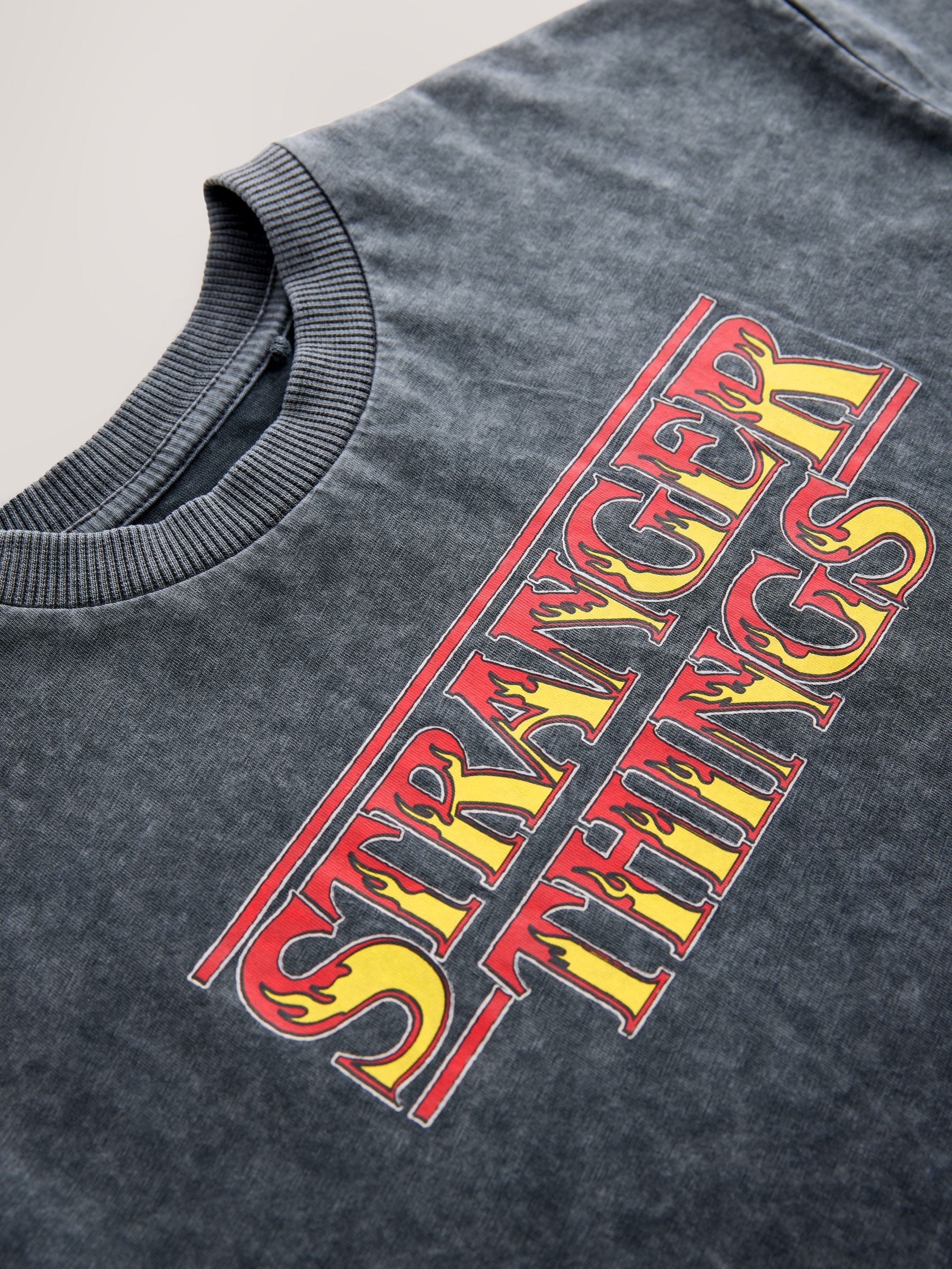 Dsiney Kidz - Grey Washed Stranger Things Short Sleeve T-Shirt (8-16yrs) image 3