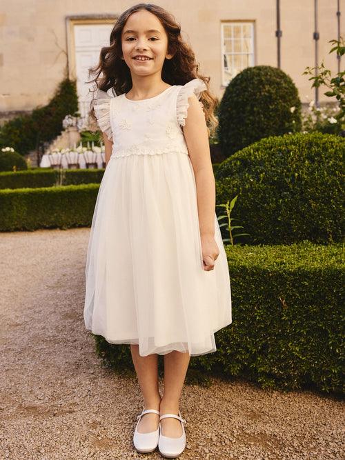 Dsiney Kidz - White Mesh Flower Girl Dress (3-16yrs) image 1