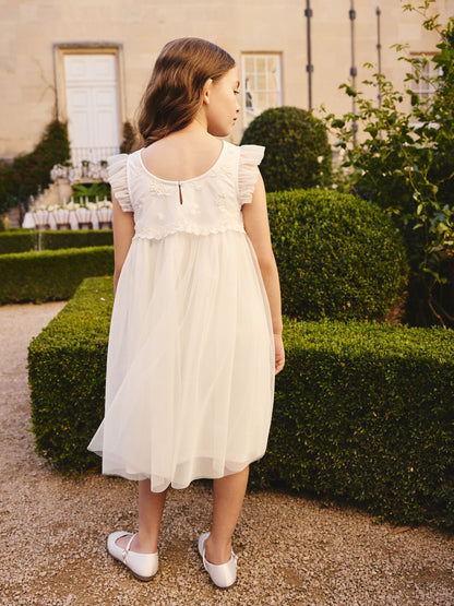 White Mesh Flower Girl Dress (3-16yrs) image 3