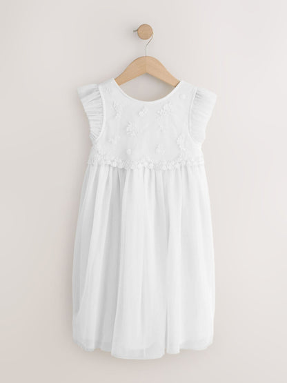 White Mesh Flower Girl Dress (3-16yrs) image 5