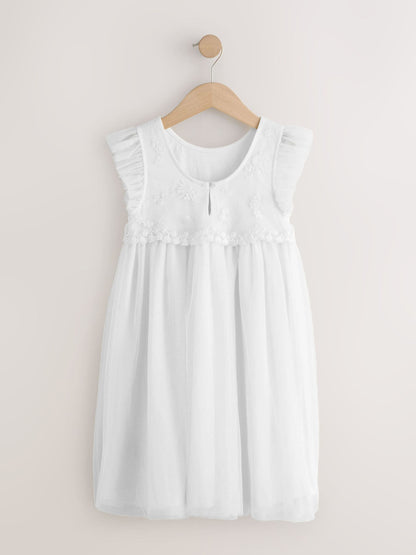 White Mesh Flower Girl Dress (3-16yrs) image 6