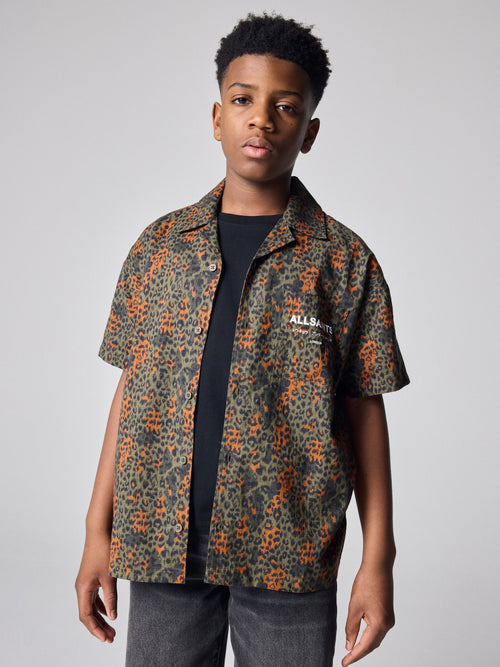 smALLSAINTS Leopard Underground Open Collar Printed Short Sleeve Shirt - image 1