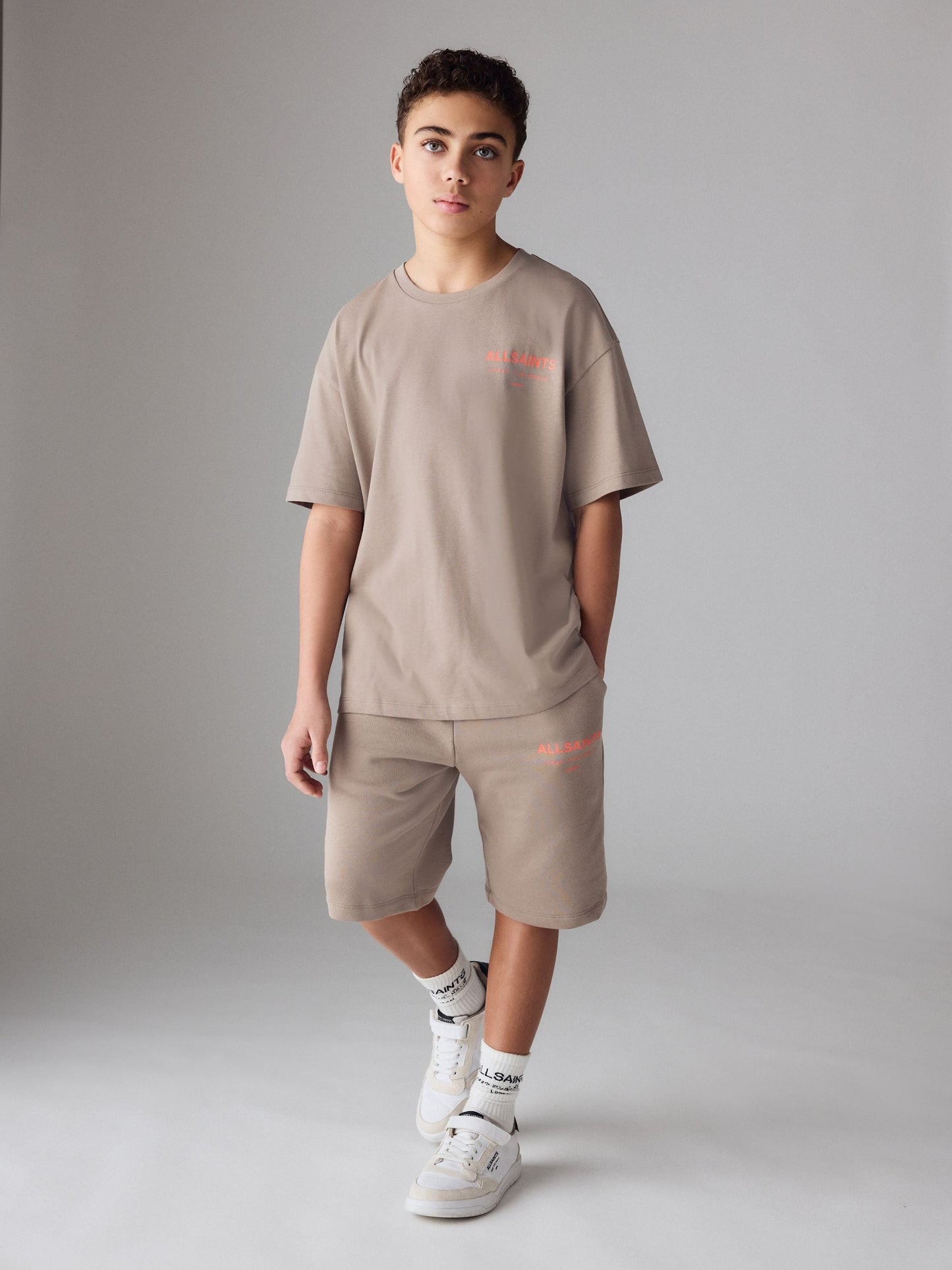 Dsiney Kidz - smALLSAINTS Light Brown Underground T-Shirt and Sweat Shorts Set image 1