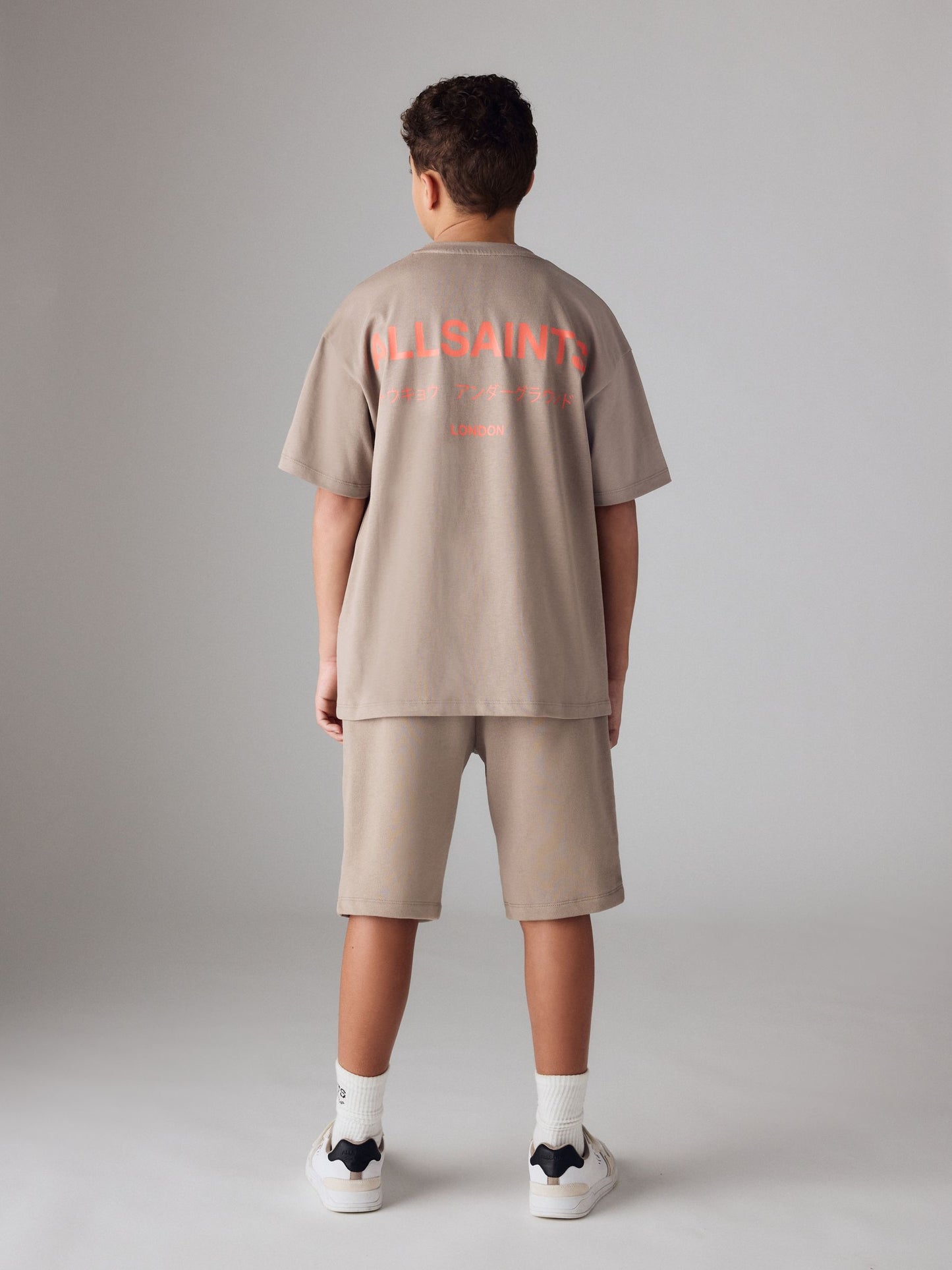 Dsiney Kidz - smALLSAINTS Light Brown Underground T-Shirt and Sweat Shorts Set image 2
